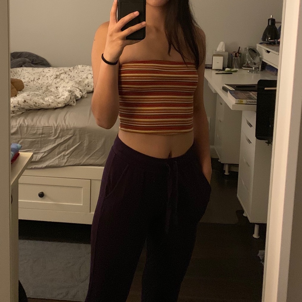 striped tube top